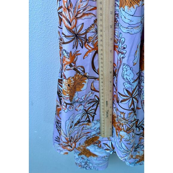 Hello Molly Don't Stop Me Mid-Riff Cut Out Puffy Sleeve Midi Dress Size 6 - Picture 12 of 14